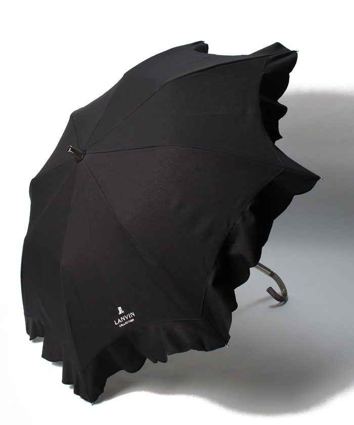 晴雨兼用折りたたみ日傘 ”シエスタスカラ刺繍フリル” - | LANVIN 