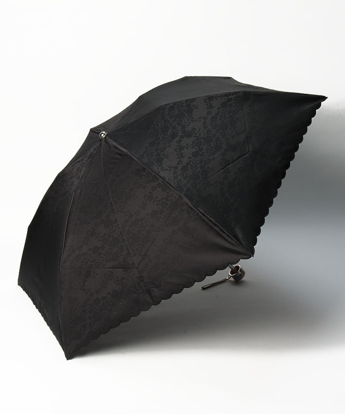 晴雨兼用折りたたみ日傘 ”ジャガード×スカラ刺繍レース” - | LANVIN 