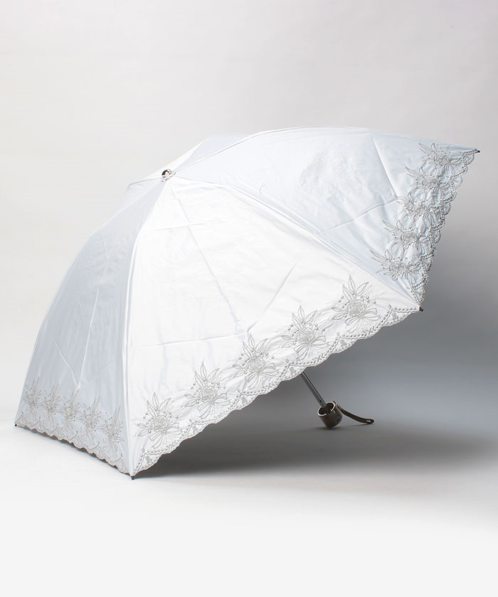 晴雨兼用折りたたみ日傘 ”フラワー刺繍” - | LANVIN COLLECTION 