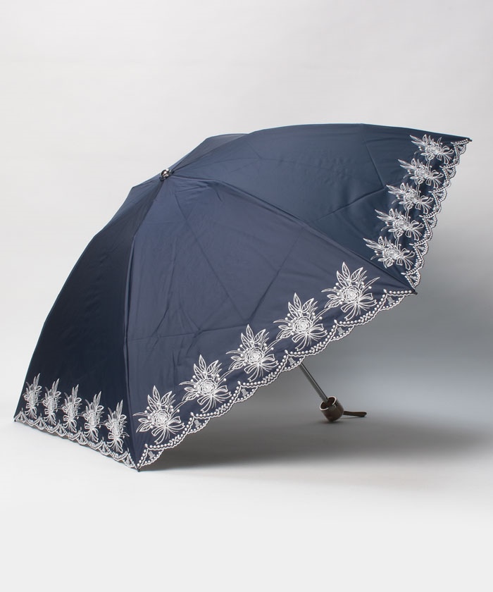 晴雨兼用折りたたみ日傘 ”フラワー刺繍” - | LANVIN COLLECTION 
