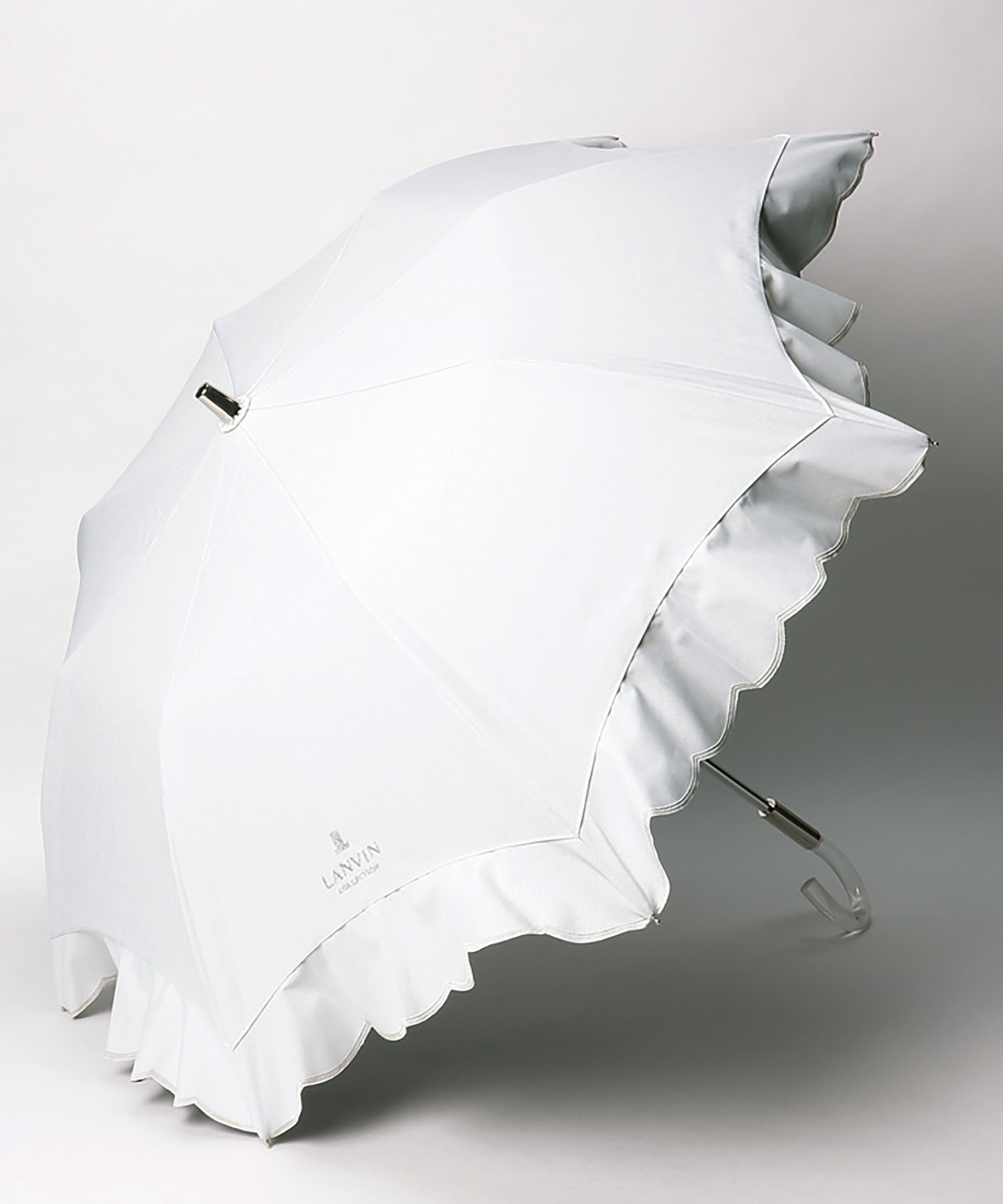 晴雨兼用折りたたみ日傘 シエスタ 刺繍フリル - | LANVIN COLLECTION 