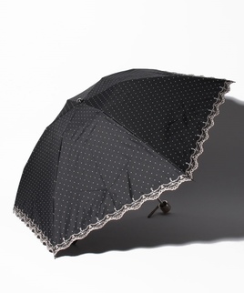 LANVIN COLLECTION 晴雨兼用折りたたみ傘 ”ドット 刺繍”