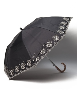 LANVIN CLLECTION（ランバンコレクション）晴雨兼用折りたたみ日傘　フラワー刺繍