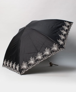 晴雨兼用折りたたみ日傘　”フラワー刺繍”