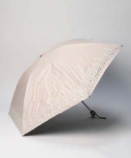 晴雨兼用折りたたみ日傘 ラメ×フラワー刺繍 - | LANVIN COLLECTION 