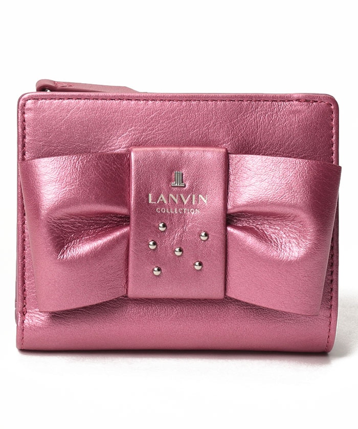 ランバン コレクション アルディ パース 二つ折りコンパクト財布 ピンク-