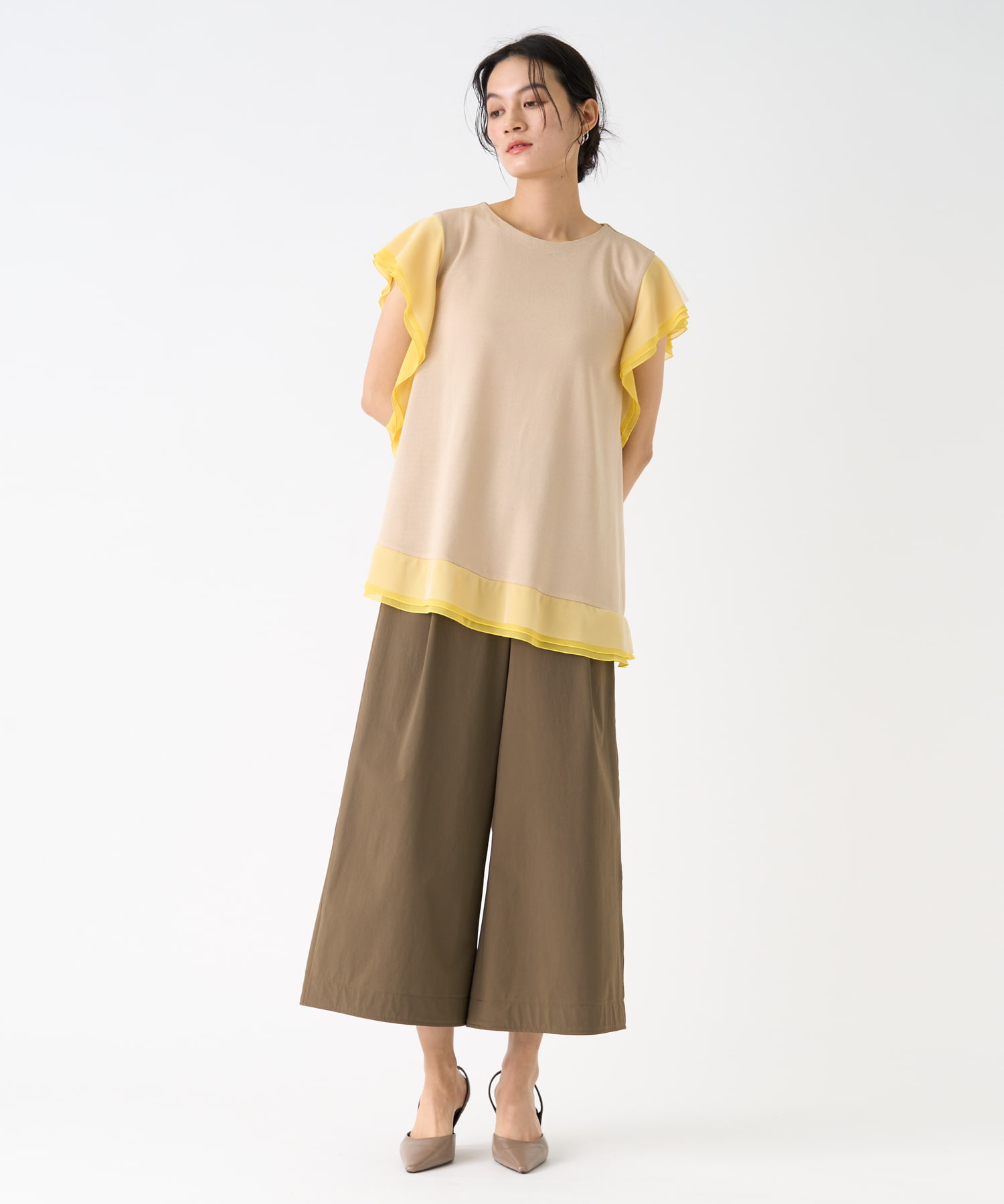 暮らしに便利なアイテム 袖フリルニット - | LANVIN COLLECTION | ランバン コレクション トップス