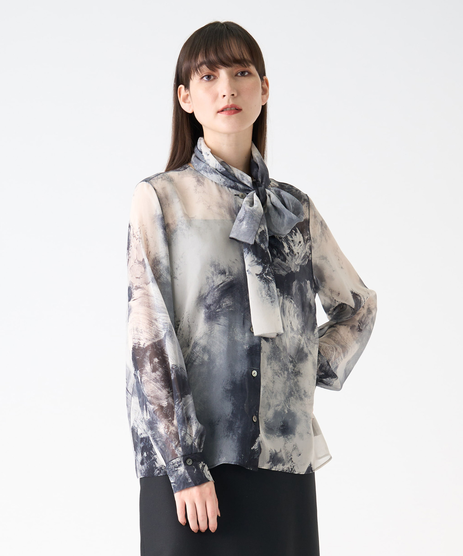 フラワーモチーフシネプリントブラウス - | LANVIN COLLECTION 
