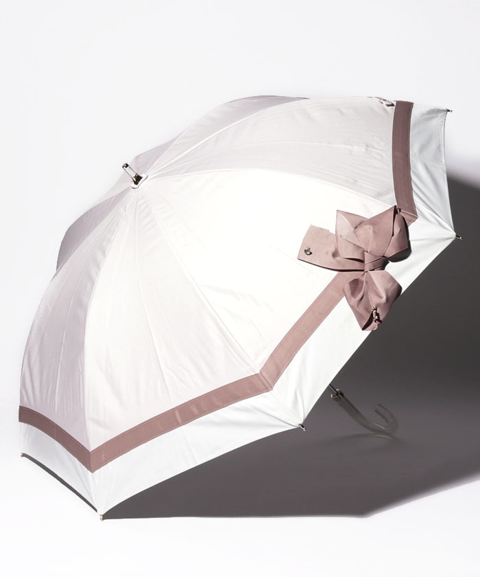 新品】ランバンオンブルー 折り畳み傘 晴雨兼用 淡グレー ハート-