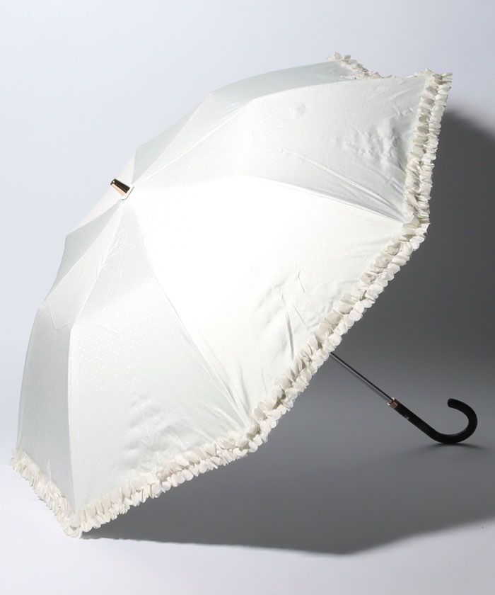 163新品LANVINコレクション晴雨兼用折りたたみ日傘オーガンジー刺繍
