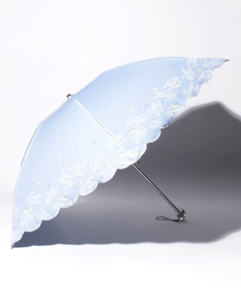 LANVIN en Bleu（ランバン オン ブルー）晴雨兼用折りたたみ日傘　シャンブレー