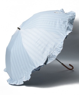 晴雨兼用折りたたみ日傘　”ストライプフリル”