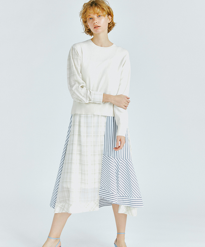 格安即決 ニットコンビｍｉｘパターンワンピース ランバンオンブルー Lanvin 新品 全国組立設置無料 Www Heimusica Com