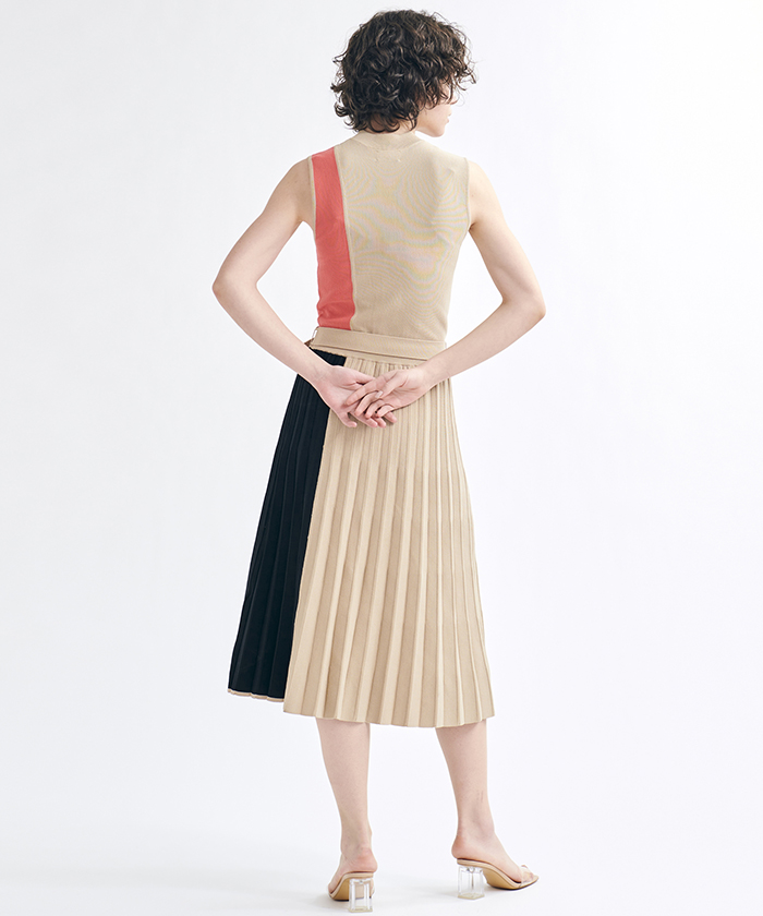 優先配送 新品 ランバン 式典にも ワンピース ドレス バイカラー Lanvin ひざ丈ワンピース Guiacieneguilla Com