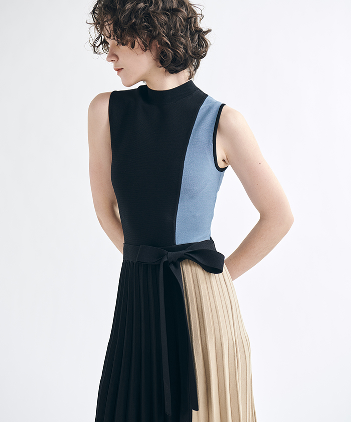 優先配送 新品 ランバン 式典にも ワンピース ドレス バイカラー Lanvin ひざ丈ワンピース Guiacieneguilla Com