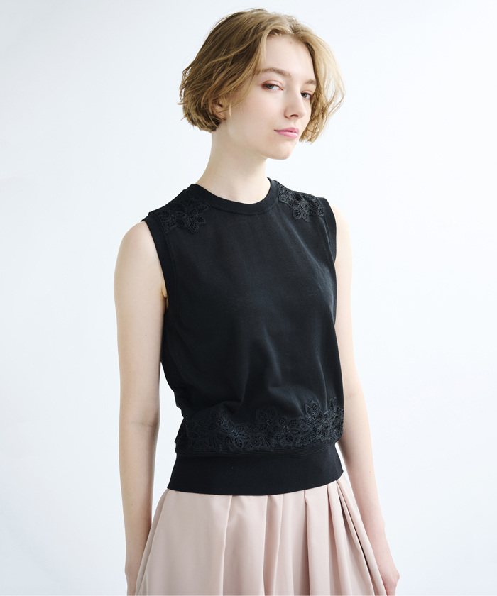 レース付きニット