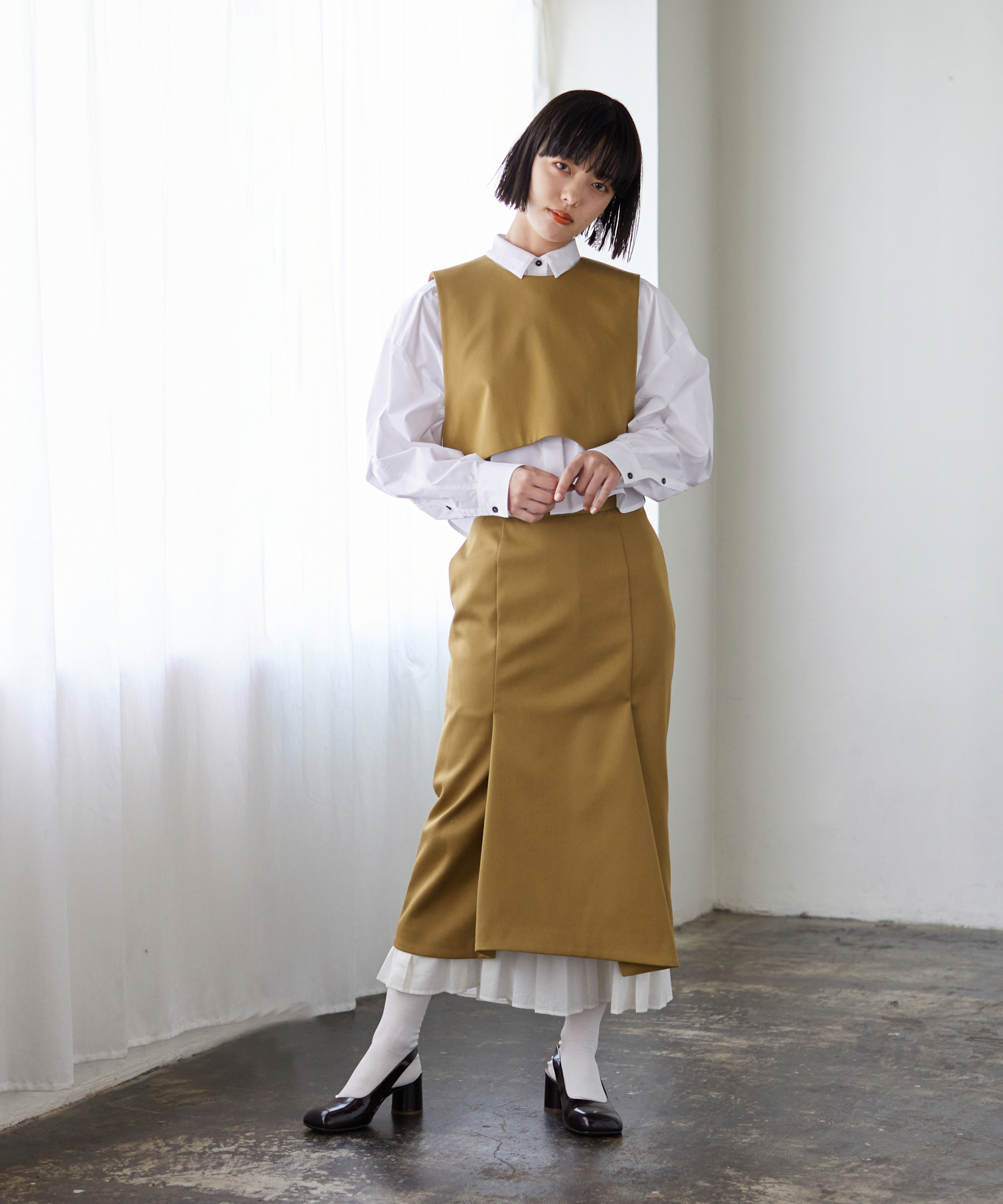 プリーツヘム２ｗａｙスカート -｜