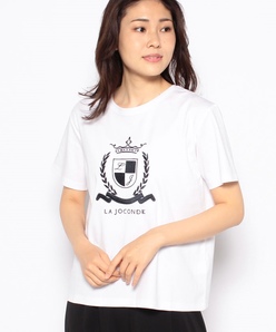 【洗える】コットンスムース ロゴ刺繍Tシャツ