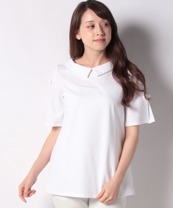 洗える スーピマコットン 襟付き五分袖チュニックカットソー Miss J ミス ジェイ Lapine Online Store