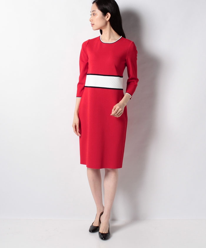 ミラノリブ 配色ニットワンピース Pierre Cardin ピエールカルダン Lapine Online Store