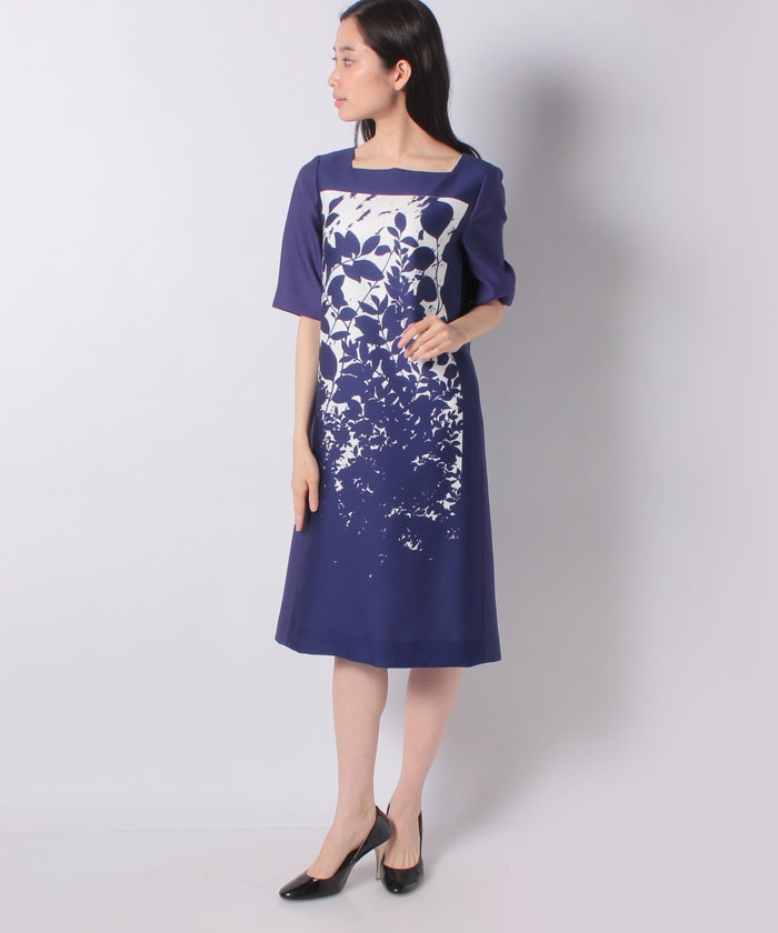 シャドーフラワープリント ワンピース Pierre Cardin ピエールカルダン Lapine Online Store