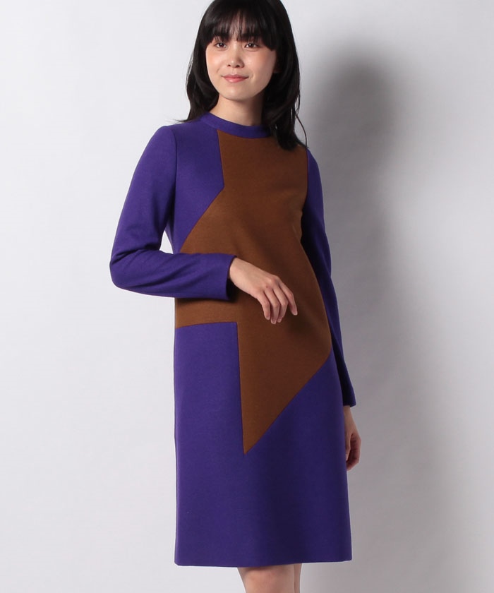 ウールミルド バイカラーストレートラインワンピース Pierre Cardin ピエールカルダン Lapine Online Store