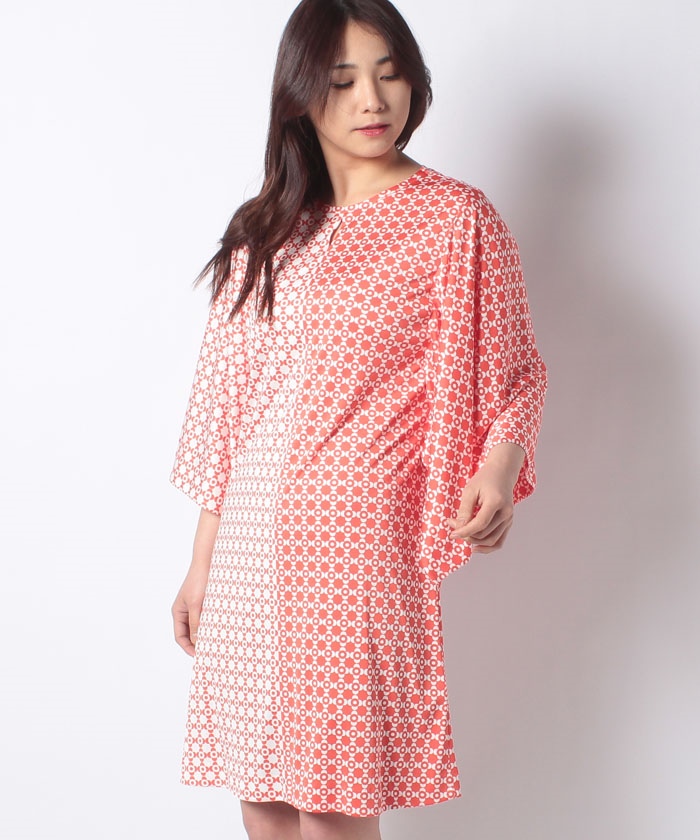 洗える フラワーチェックスムースプリント ワンピース Pierre Cardin ピエールカルダン Lapine Online Store