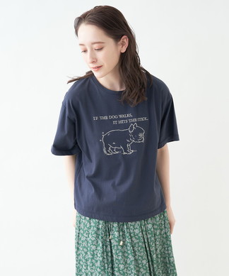 【BEATRICE】刺繍イラスト半袖Tシャツ