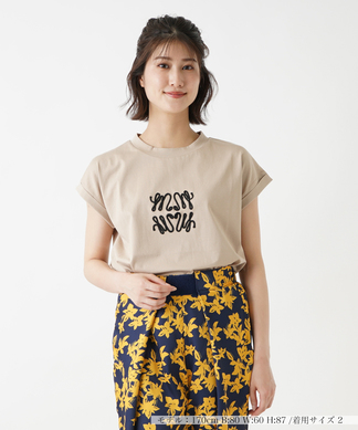 【MARGAUX】刺繍フレンチスリーブTシャツ