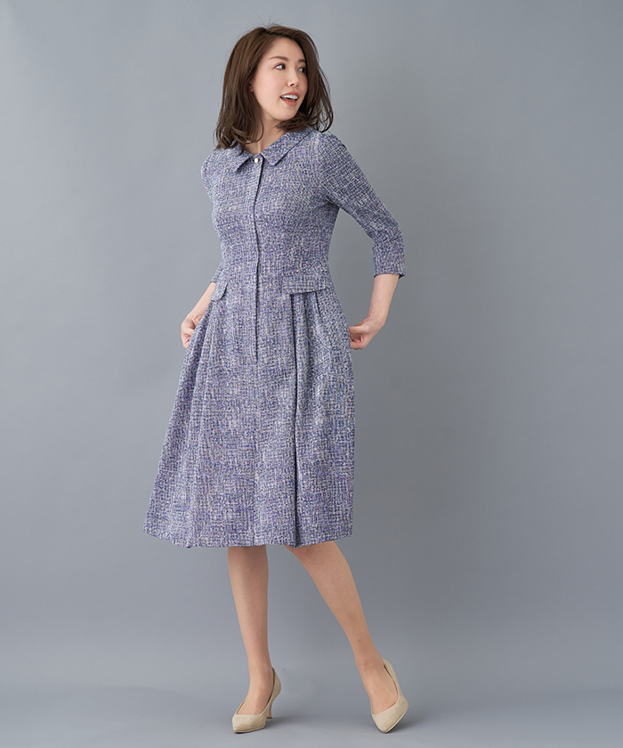 ツイード調ワンピース Leilian レリアン Leilian Co Ltd Official Online Store ツイード調ワンピース Leilian レリアン Leilian Co Ltd Official Online Store