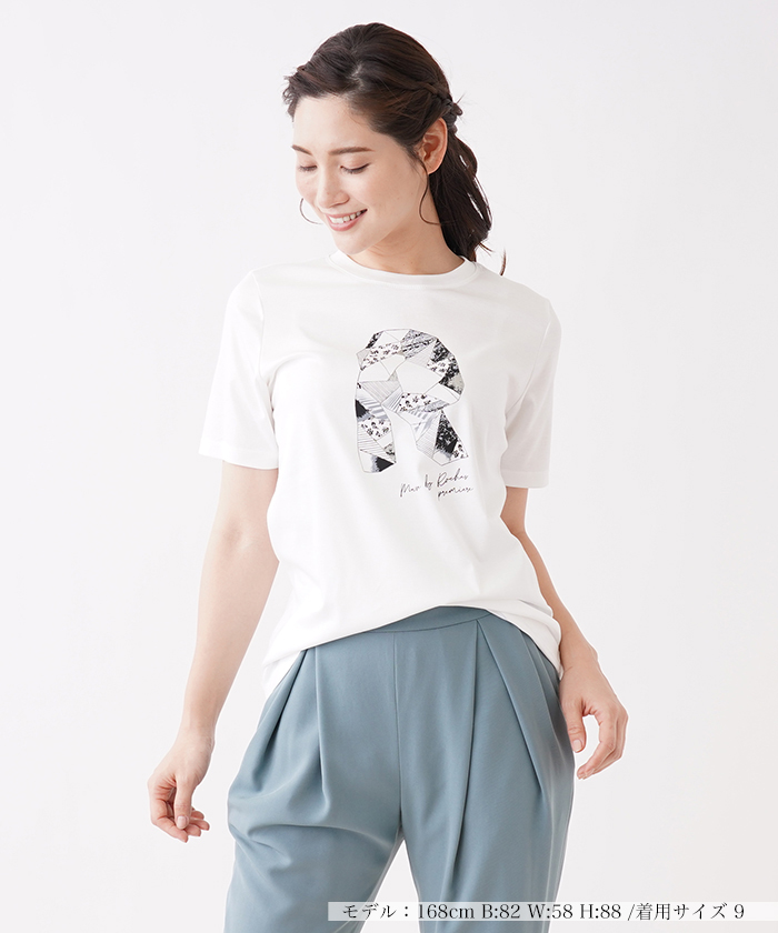 プリントクルーネックTシャツ【MUSE BY ROCHAS Premiere】 -｜Leilian