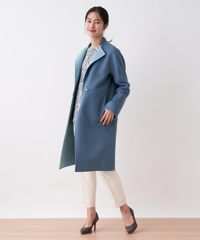 特売 ロシャス レディース コート アウター Coat Sky blue ad-naturam.fr