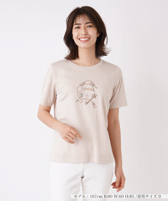 刺繍半袖ボーダーカットソー -｜Leilian（レリアン）｜Leilian Co.,LTD 