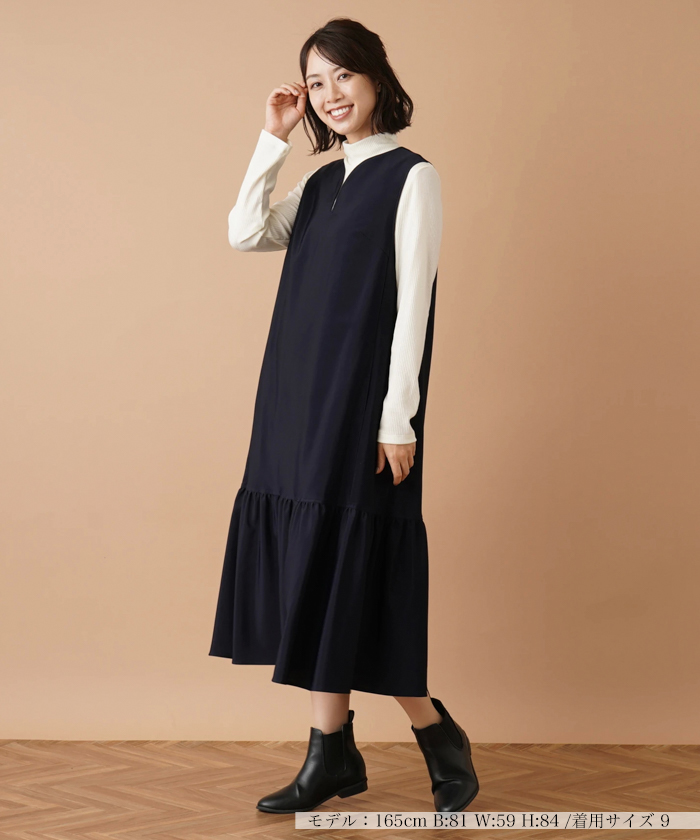 ストレッチジャンパースカート【Leilian WHITE LABEL】 -｜Leilian