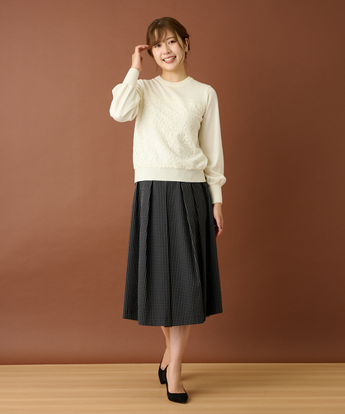 チュールレース切り替えニット -｜Leilian（レリアン）｜Leilian Co.,LTD Official Online Store