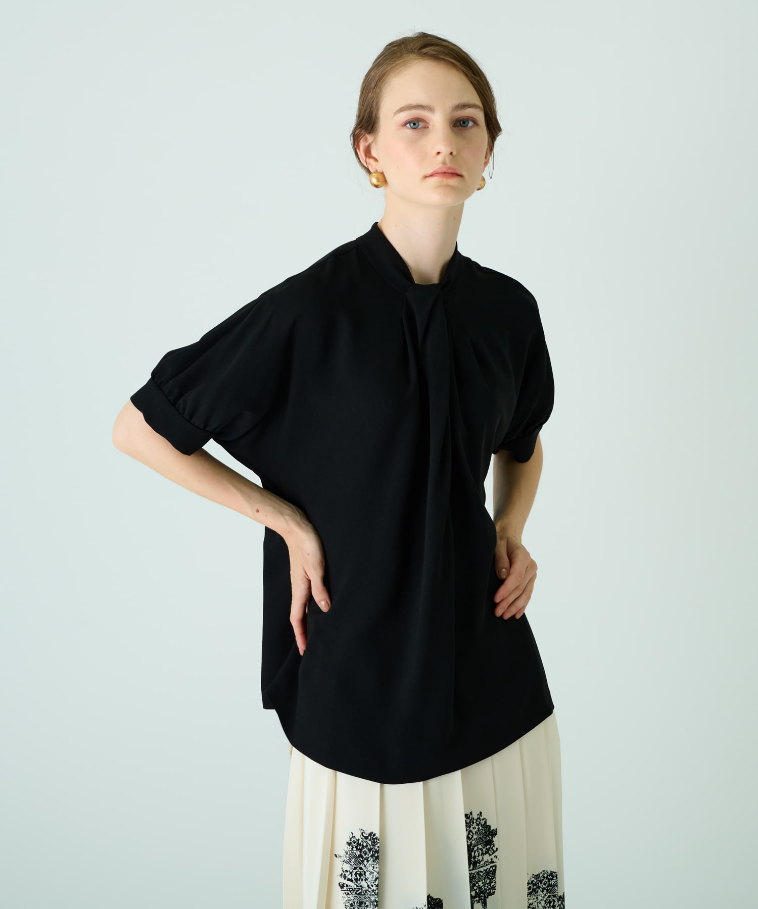 leilian レリアン☆リネンブレンド 半袖シャツ size13+ leilian レリアン☆リネンブレンド 半袖シャツ size13+