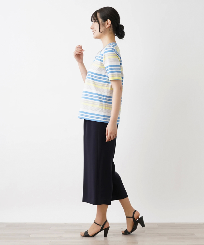 マルチボーダー半袖Tシャツ -｜Leilian（レリアン）｜Leilian Co.,LTD 