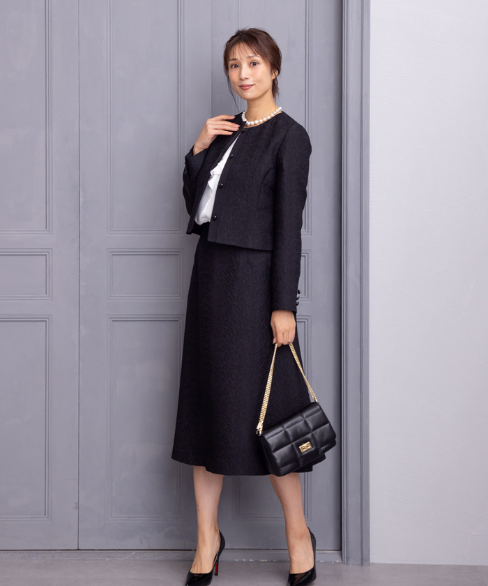 S スーツ！レリアン ジャケット ミスアシダ スカート 冠婚葬祭 黒 7  