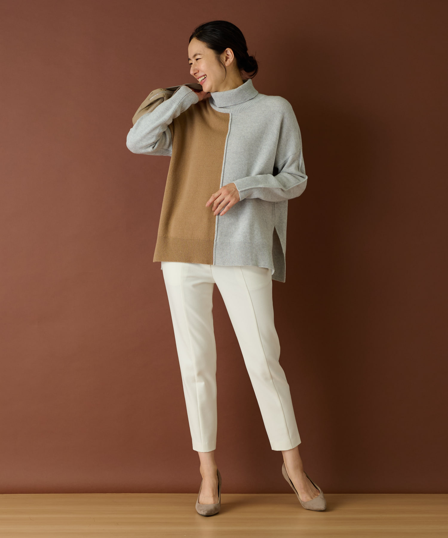 定価18万20AW レリアンLE TRICOT PERUGIA ニット切替コート 定価18万20AW レリアンLE TRICOT PERUGIA ニット切替コート