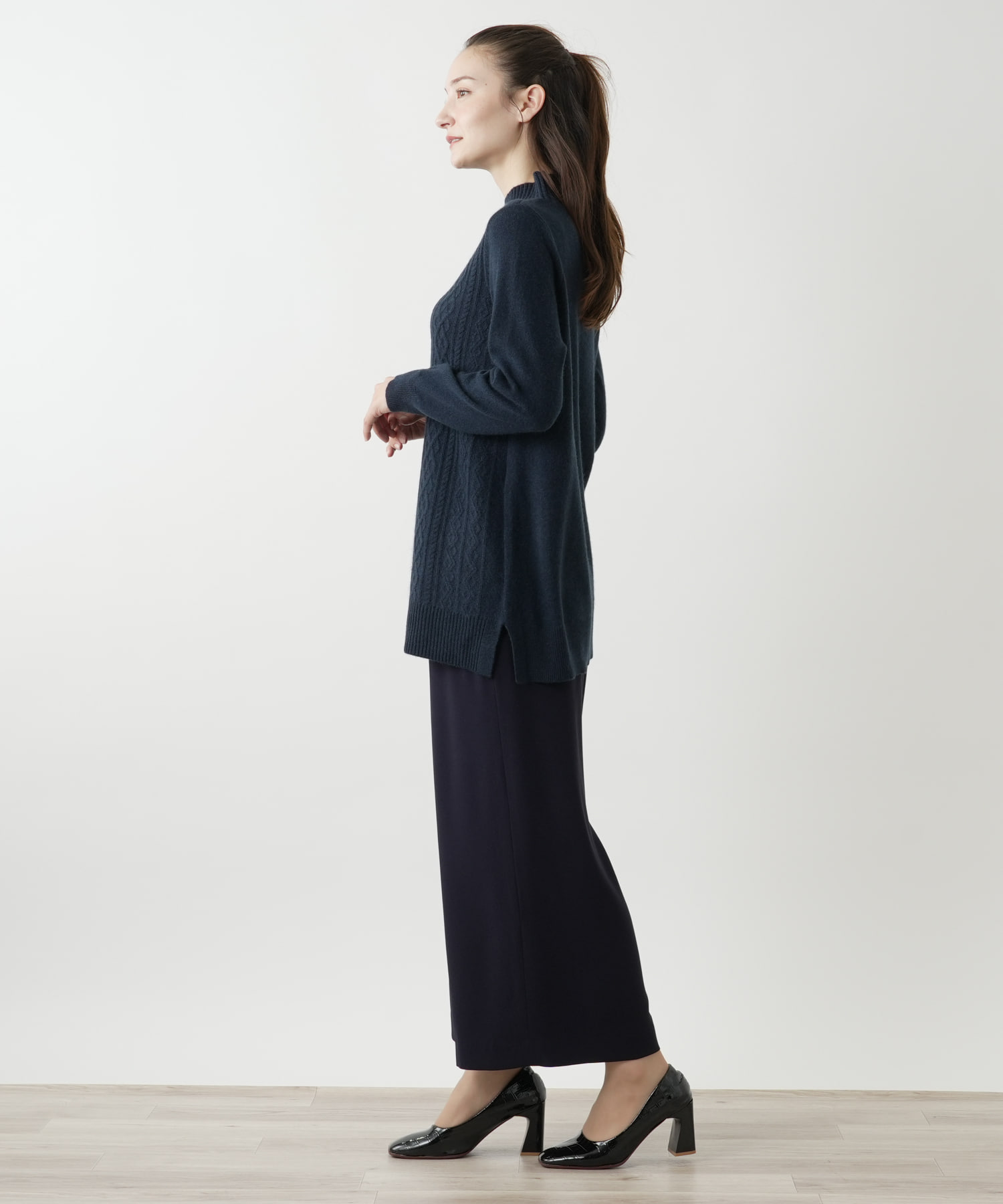 カシミヤハイネックニット【Leilian WHITE LABEL】 -｜Leilian