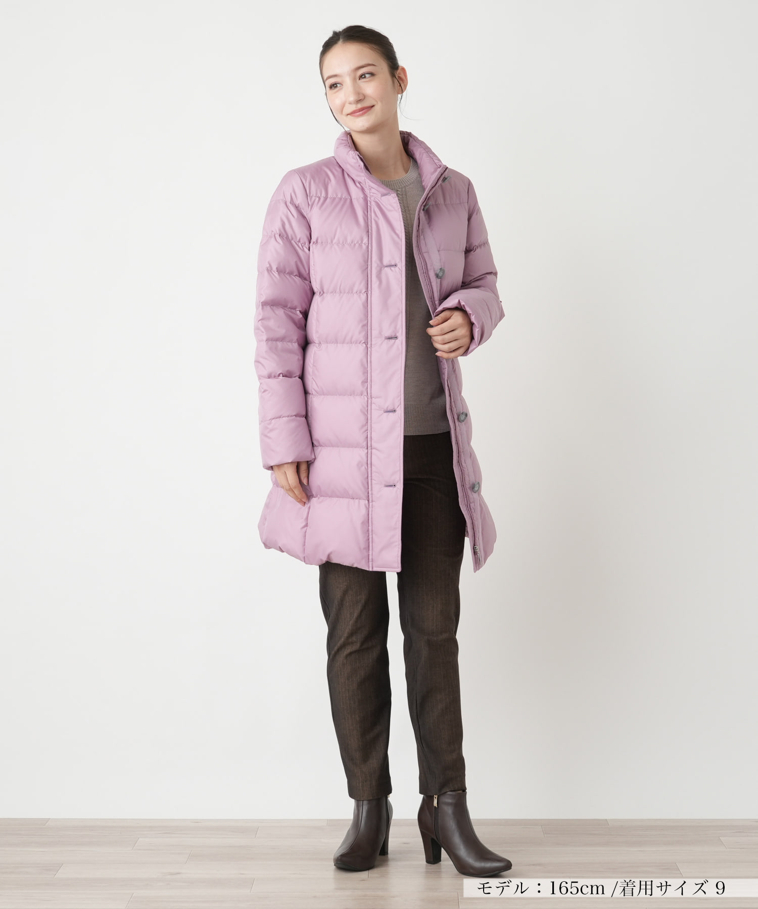 スタンドカラーダウンコート【Leilian WHITE LABEL】 -｜Leilian
