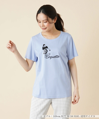 スパンコール刺繍Tシャツ【Leilian WHITE LABEL】