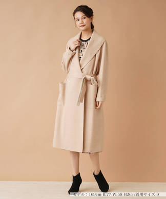 極美品✨レリアン ロロピアーナ 大きいサイズ ベルトリバーコート