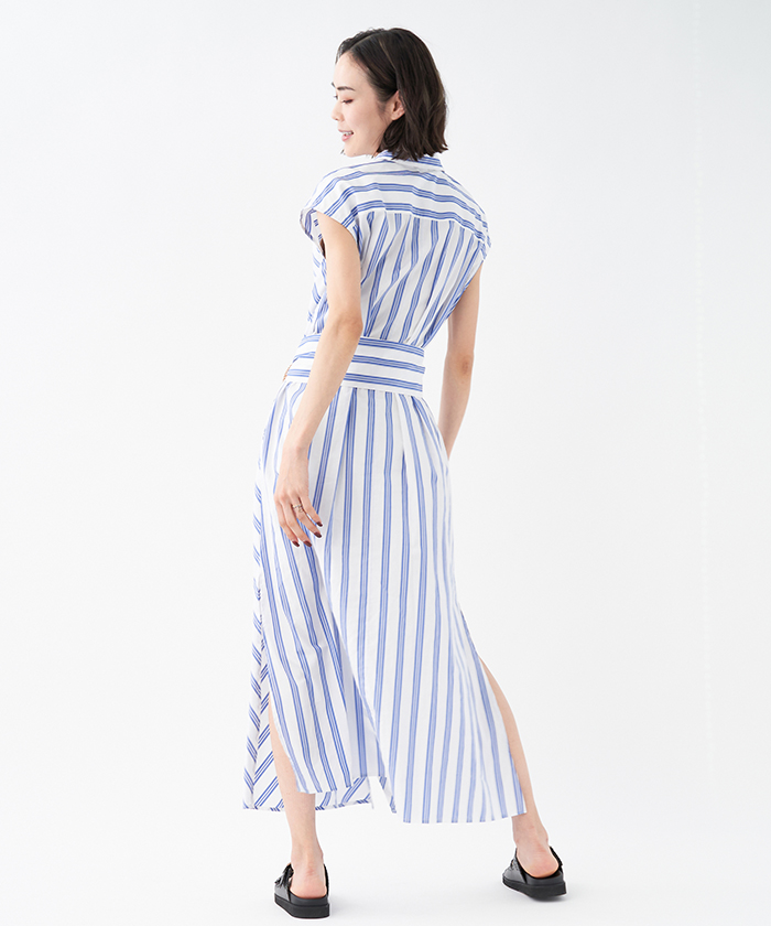 専用❗️ネミカ ストライプシャツ レリアン 洗える 肩リボン 9号 M 美品 20AW レリアン ネミカ NEMIKA ストライプシャツワンピース