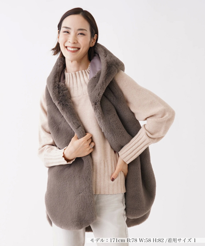 【新品】即完売★　BACK RIBBON FUR VEST　ホワイト　Sサイズ