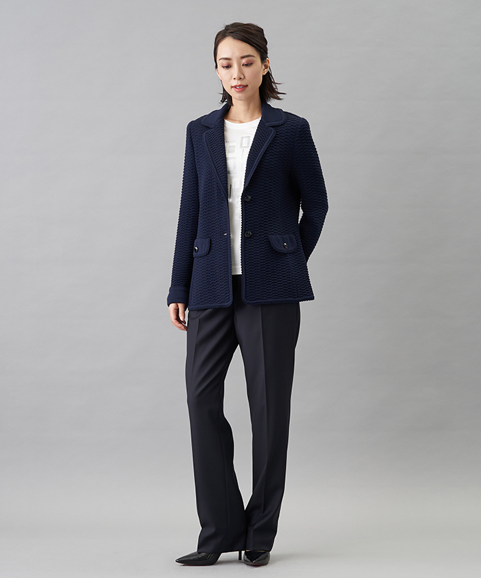 Vittorio ニットテーラードジャケット Leilian レリアン Leilian Co Ltd Official Online Store