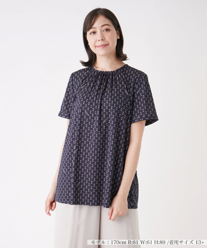 新品タグ付きレリアンROCHAS サラッと涼しい半袖チュニック