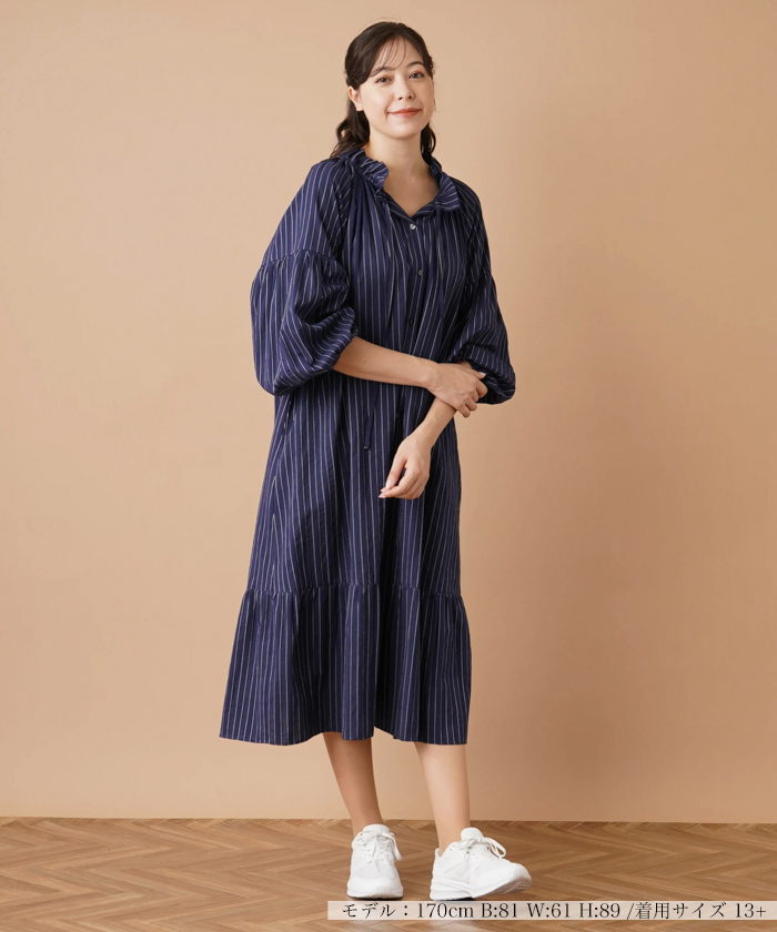 ストライプマキシワンピ－ス【NEMIKA】 -｜Leilian（レリアン 