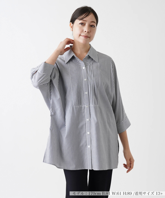 ストライプブラウス【Leilian WHITE LABEL】 -｜Leilian（レリアン）｜Leilian Co.,LTD Official  Online Store