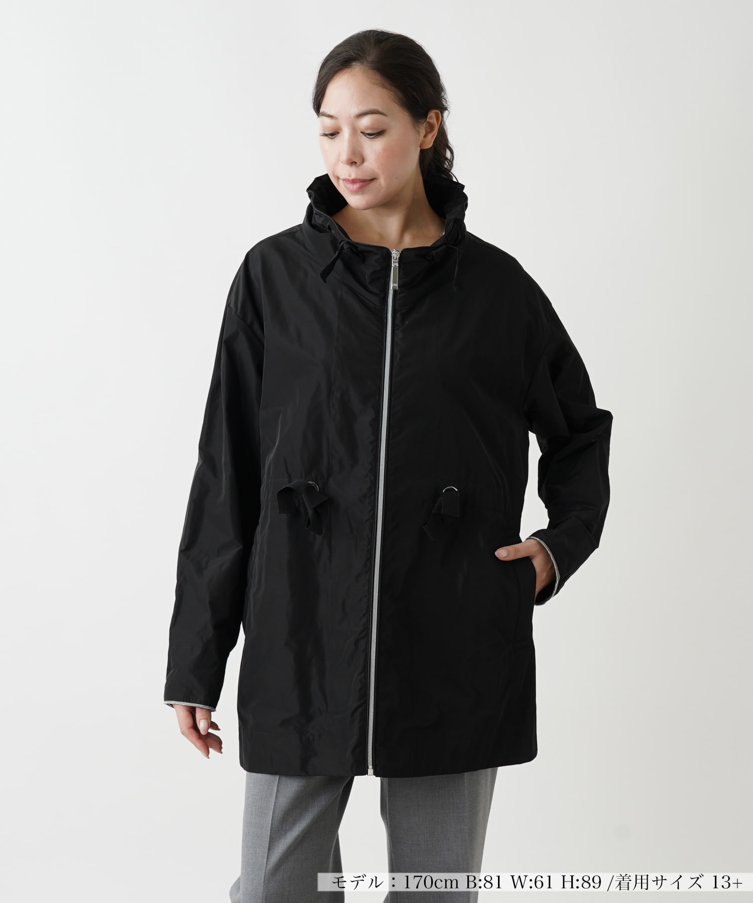 高級素材使用　Leilian レリアン　ジャケット　ショートコート　ポンポン カシミヤショートコート【Leilian WHITE LABEL】|レリアン